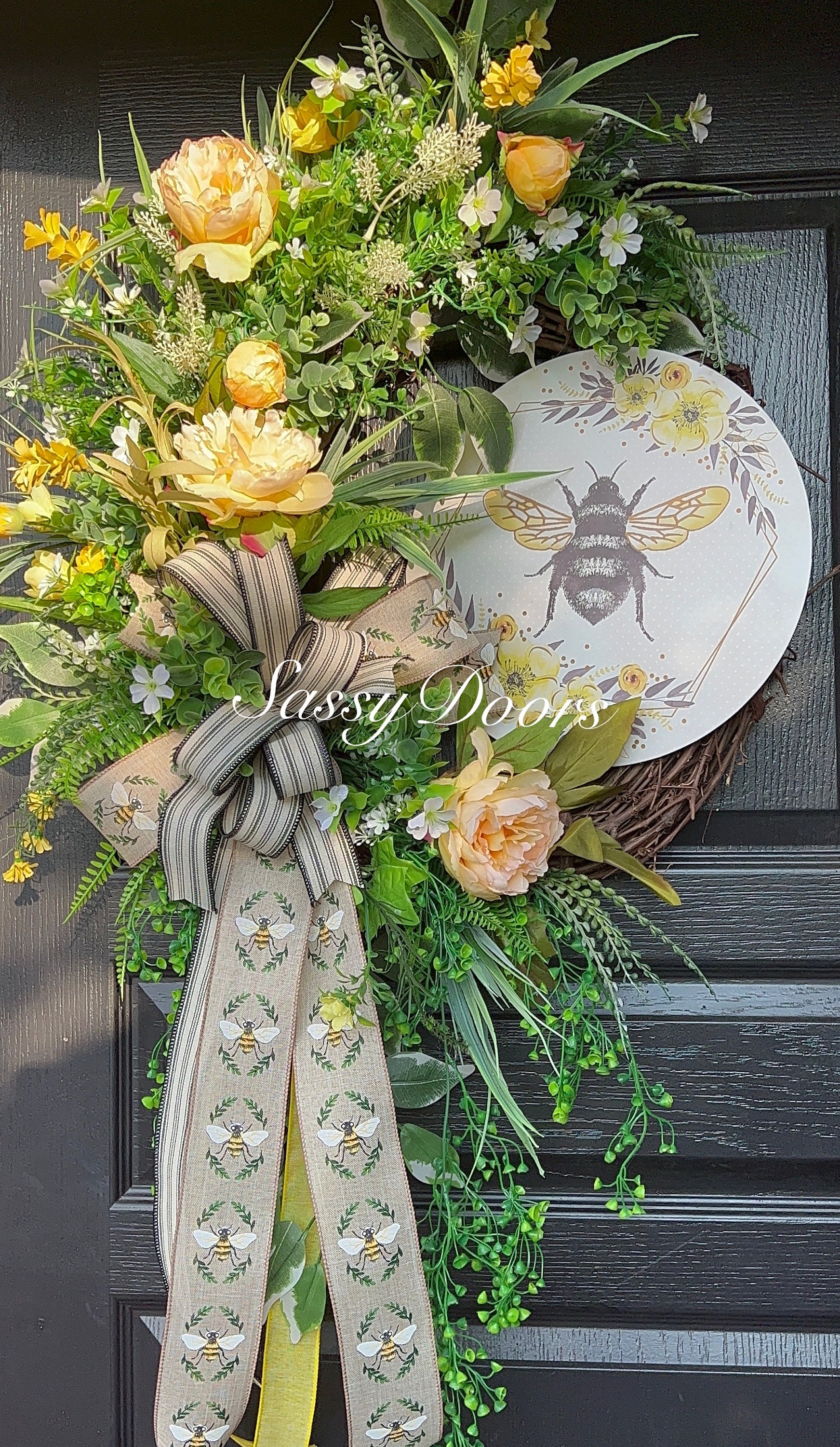 Bumble Bee Wreath, Summer Grapevine Wreath, Summer Wreath for Front ...