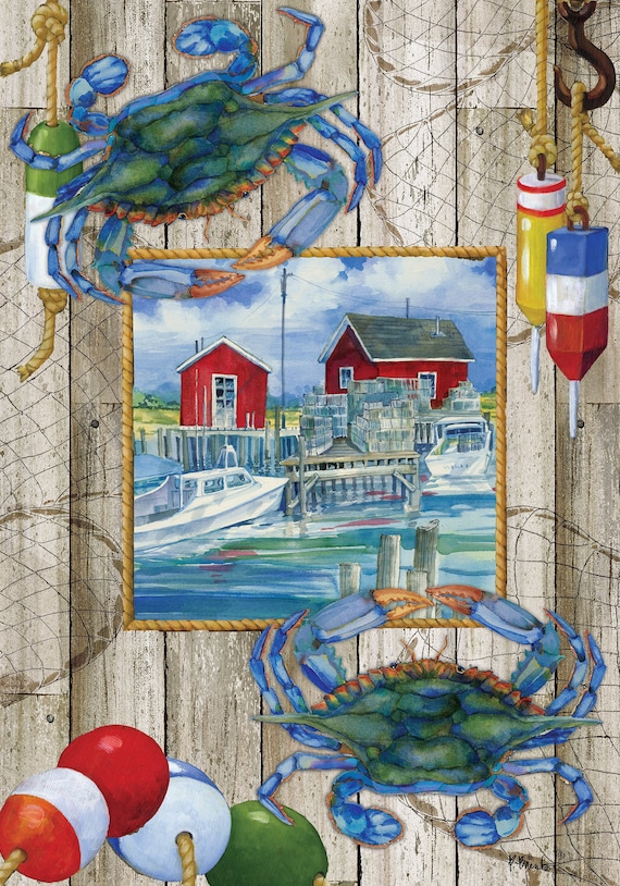 Last one! Crab Shack Flag, Summer Flag, Double Sided Flag, Beach Flag, Summer Garden Flag, Crab Flag-Coastal Flag, Garden Flag.