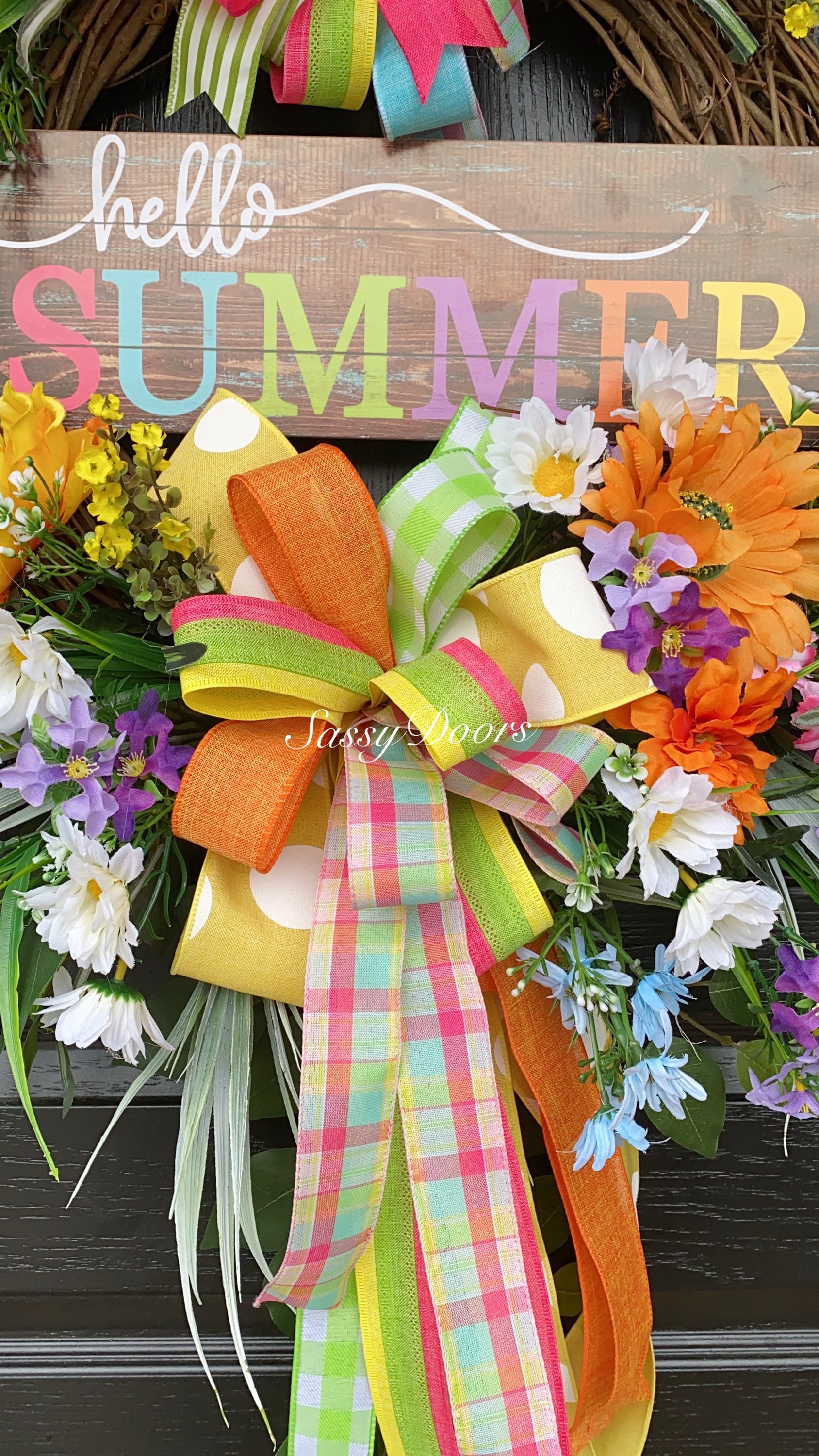 SummerWreath, Summer Wreaths Grapevine Wreath, Sassy Doors Wreath