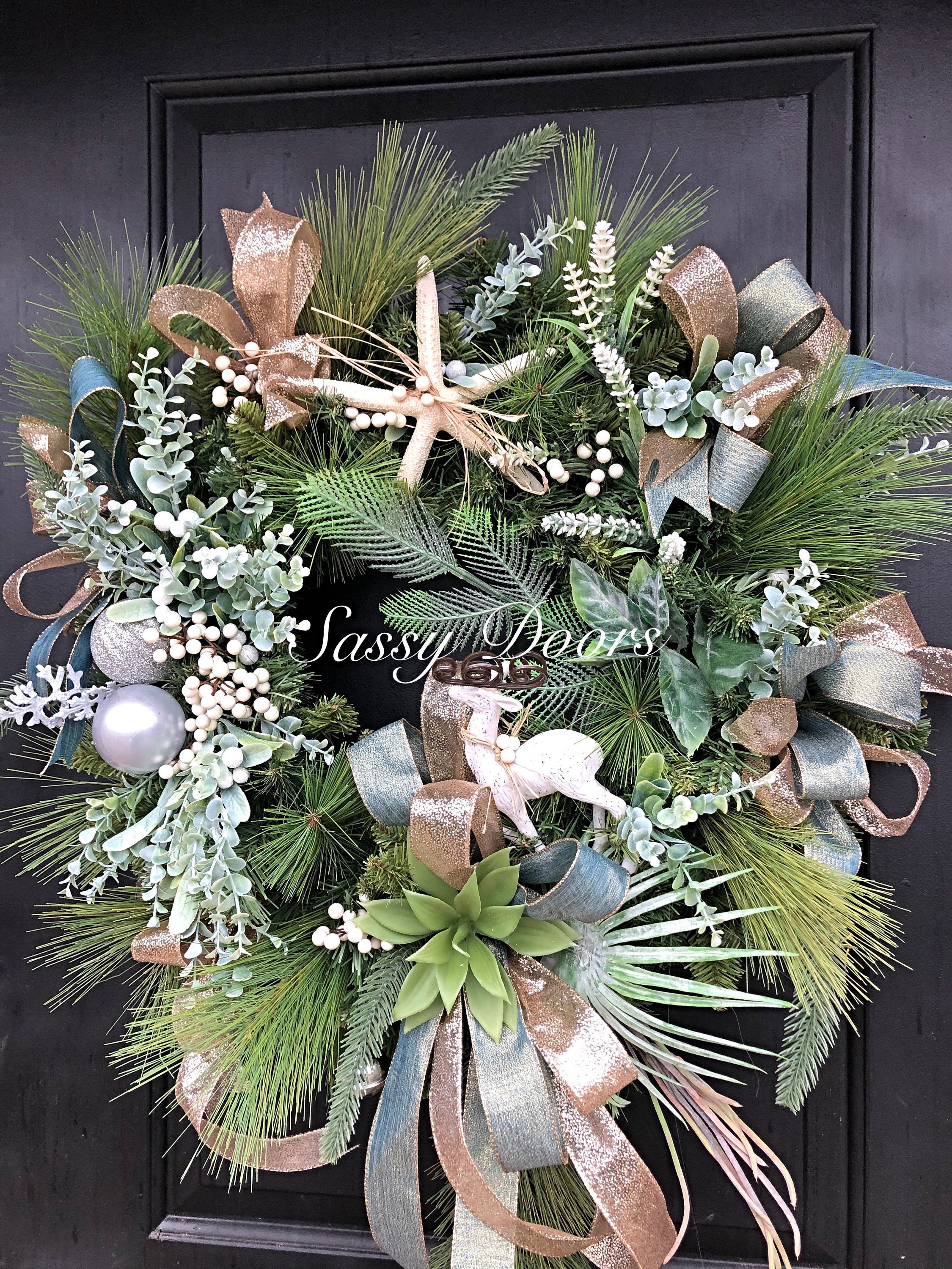 Beach Wreath, Beach Christmas Wreath, Coastal Christmas Wreath