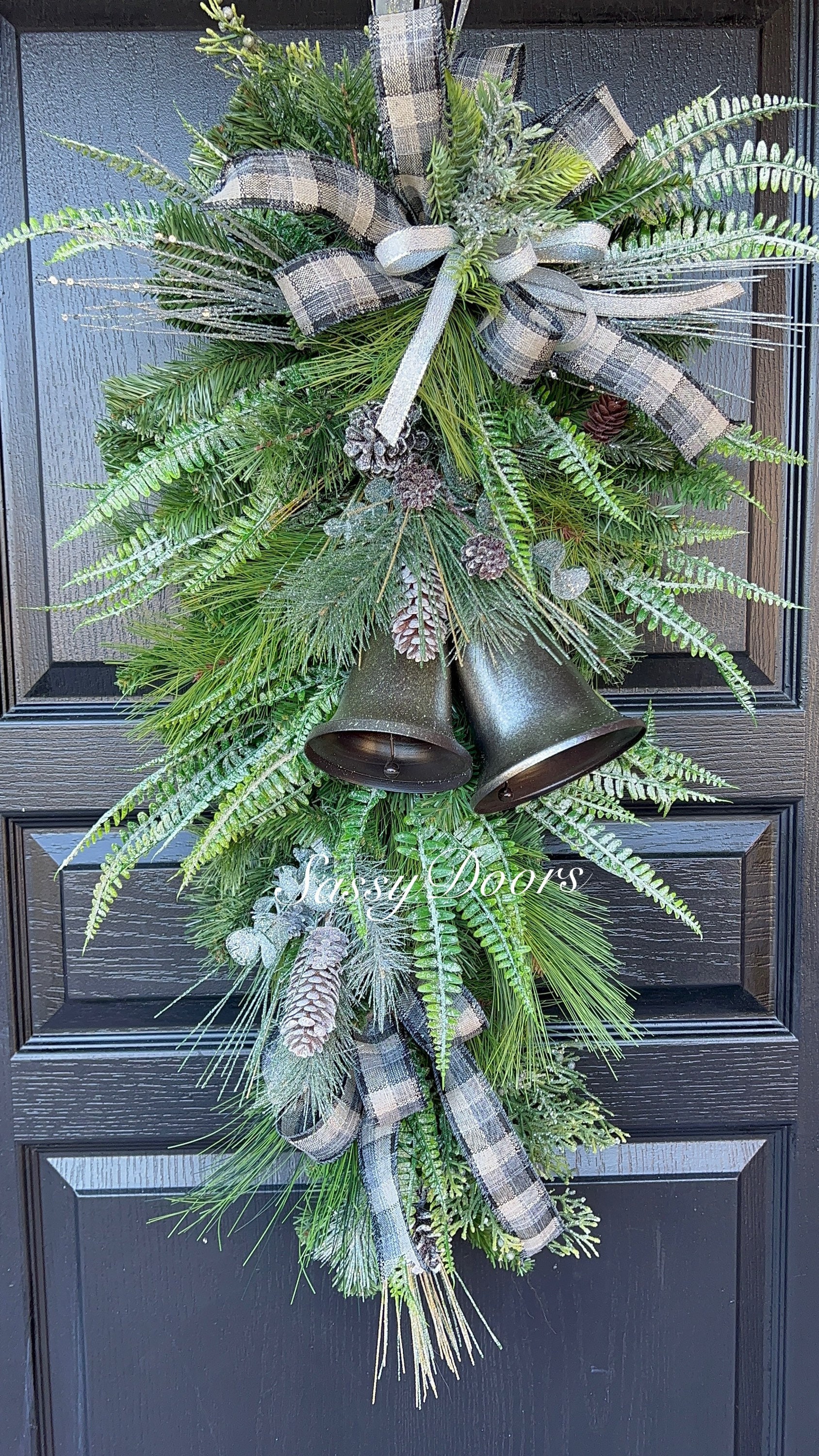 Winter Swag Wreath, Woodland Swag, Winter Bell Wreath, Door Wreath ...