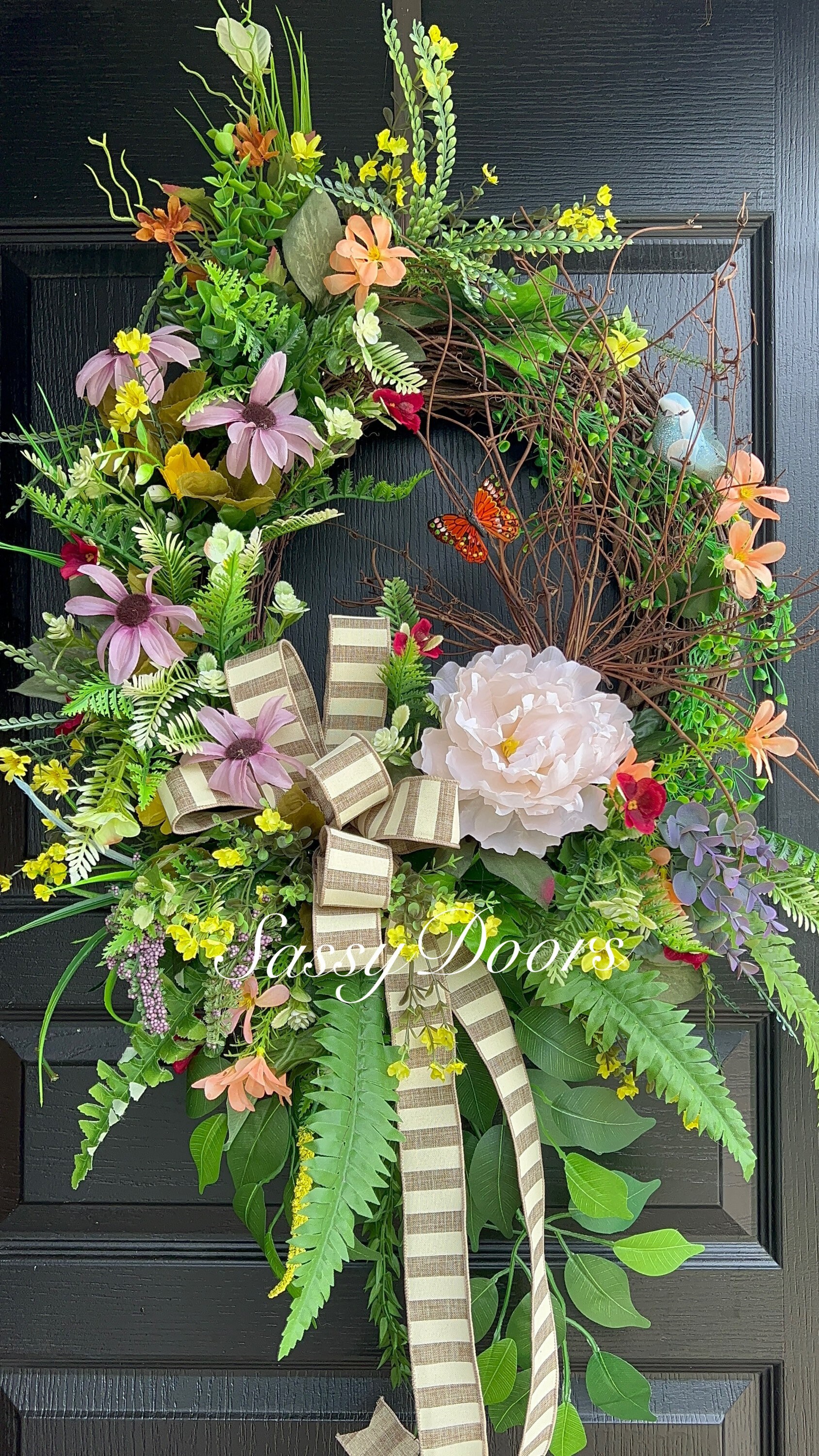 Summer Wreath, Butterfly Wreath, Wreath With Bird, Grapevine Wreath