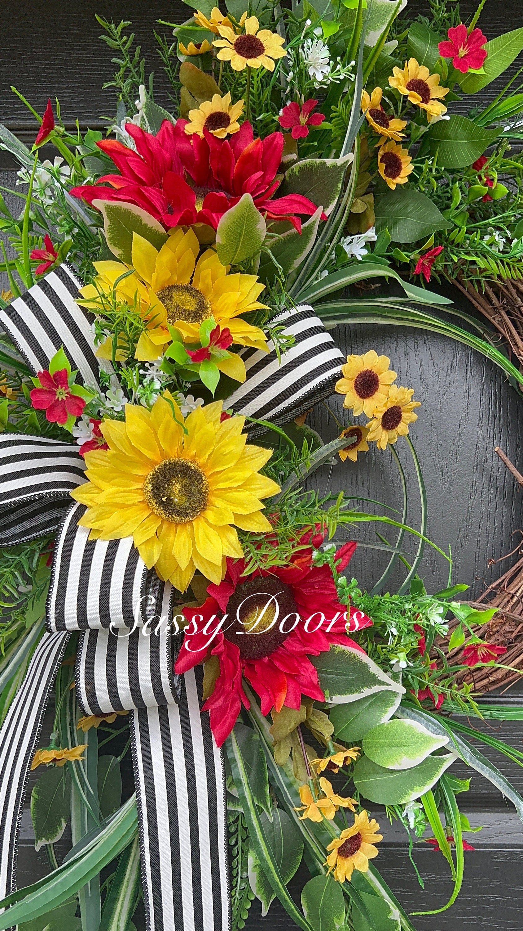 Sunflower Wreaths, Wreath With Sunflowers, Wreath For Front Door Sassy ...