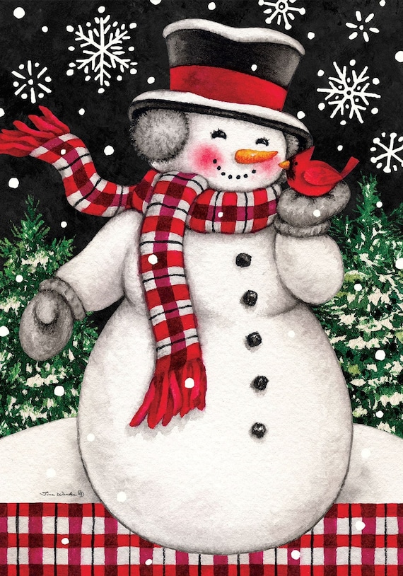Last One!Snowman Flag,  House Flag, House Flag, Cardinal Flag, Winter House Flag