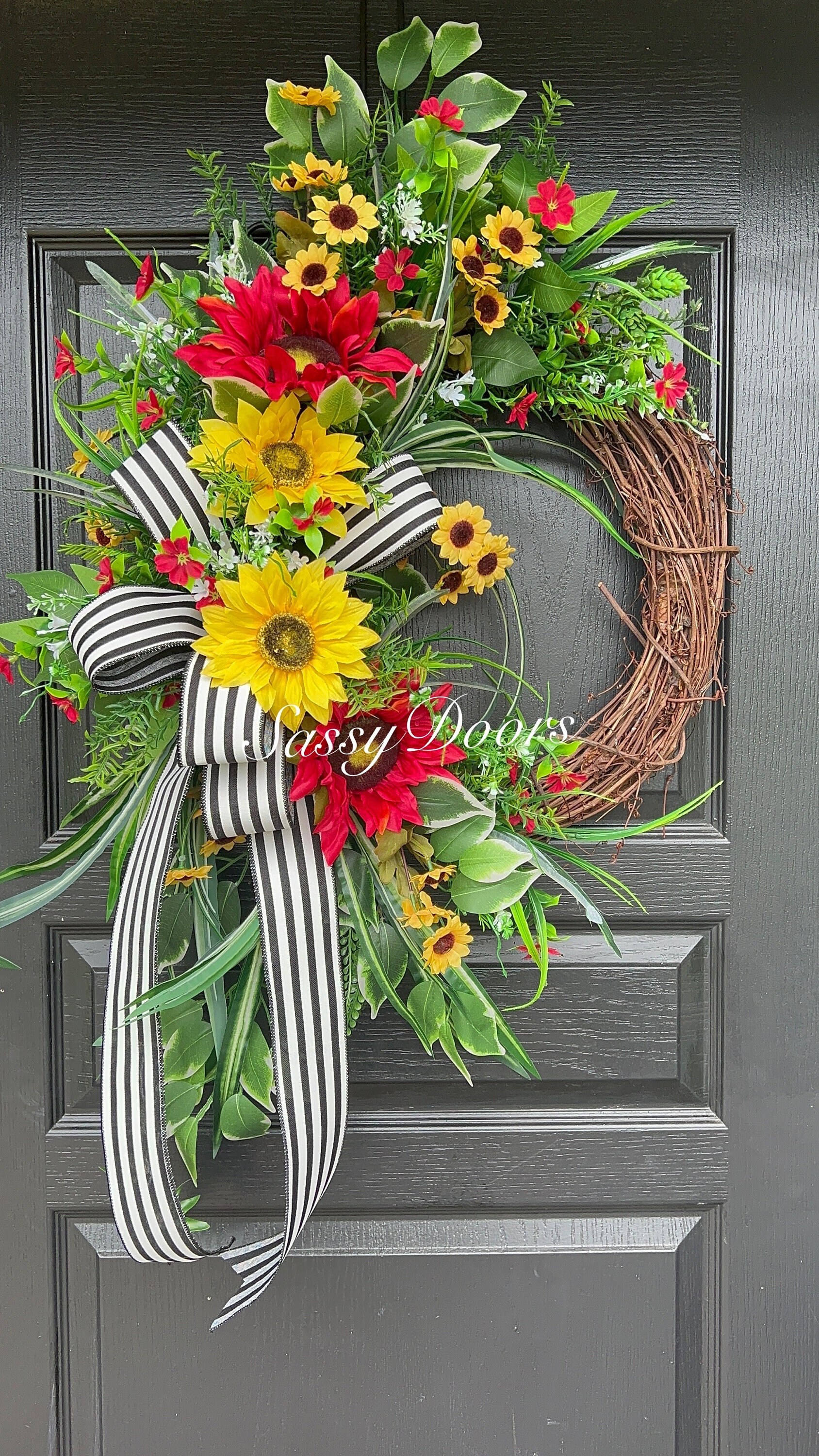 Sunflower Wreaths, Wreath With Sunflowers, Wreath For Front Door Sassy ...