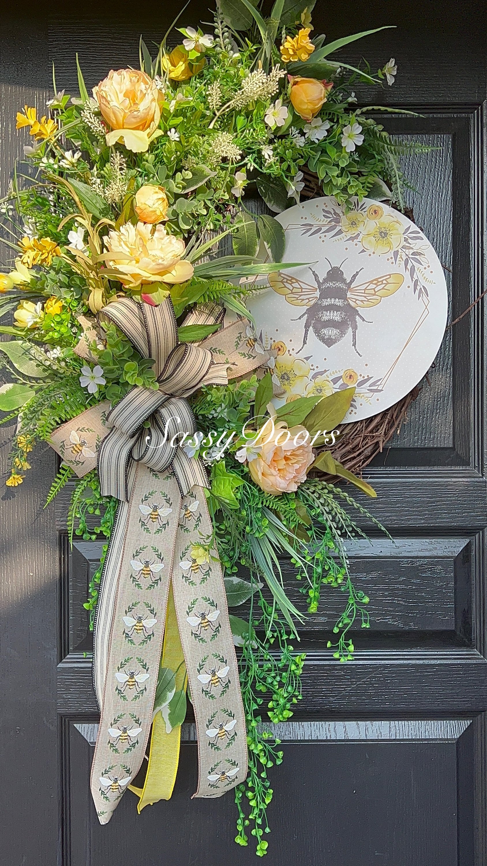 Bumble Bee Wreath, Summer Grapevine Wreath, Summer Wreath for Front ...