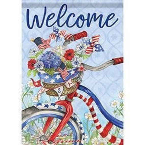 Patriotic House Flag, Double Sided Flag, Summer Flag, House Flag, July 4th Flag, Bicycle Flag, House Flag, Summer House Flag,