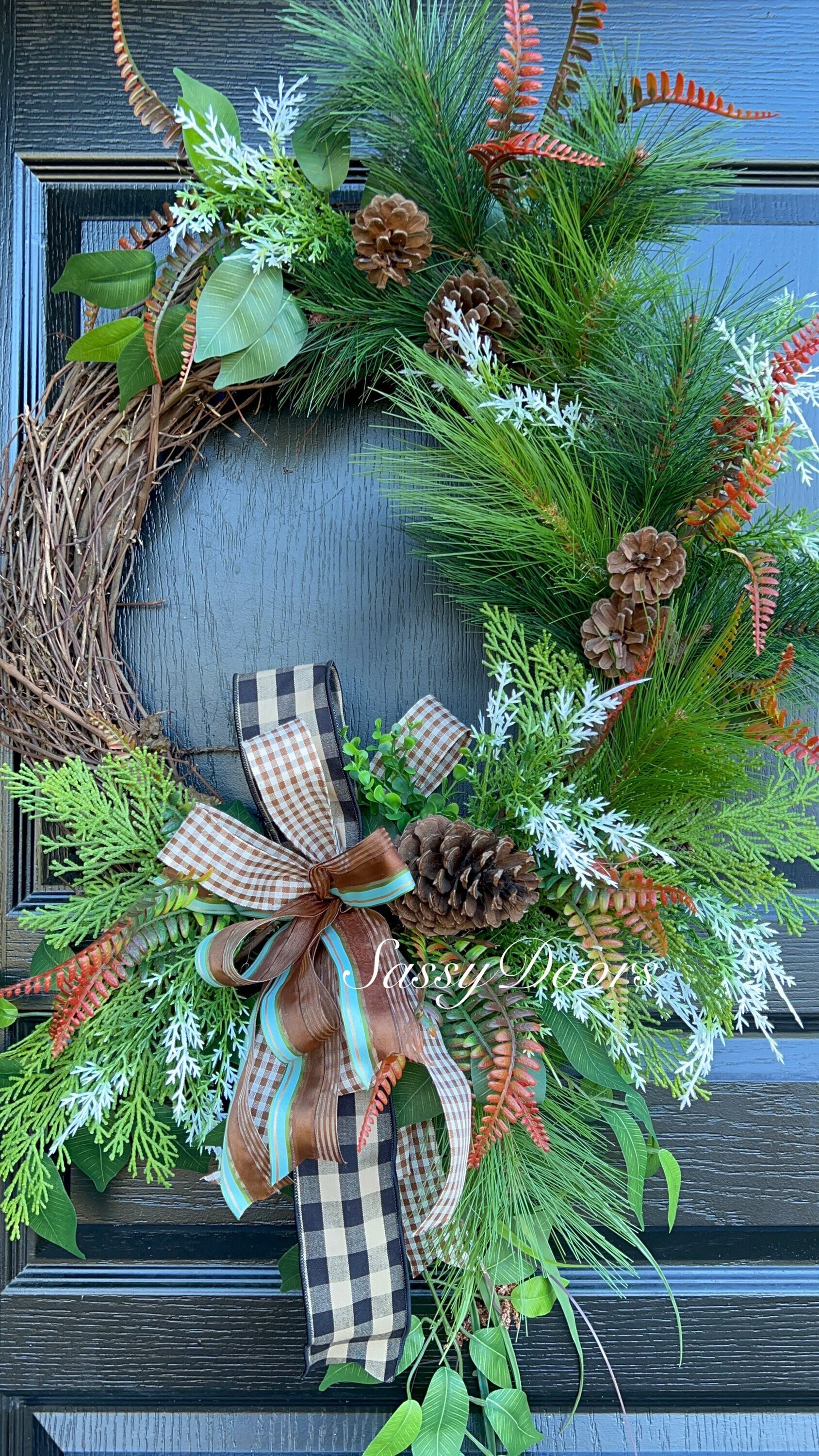 Everyday Wreath-Grapevine Wreath-Everyday Wreath For Front Door,  Transitional Door Wreath