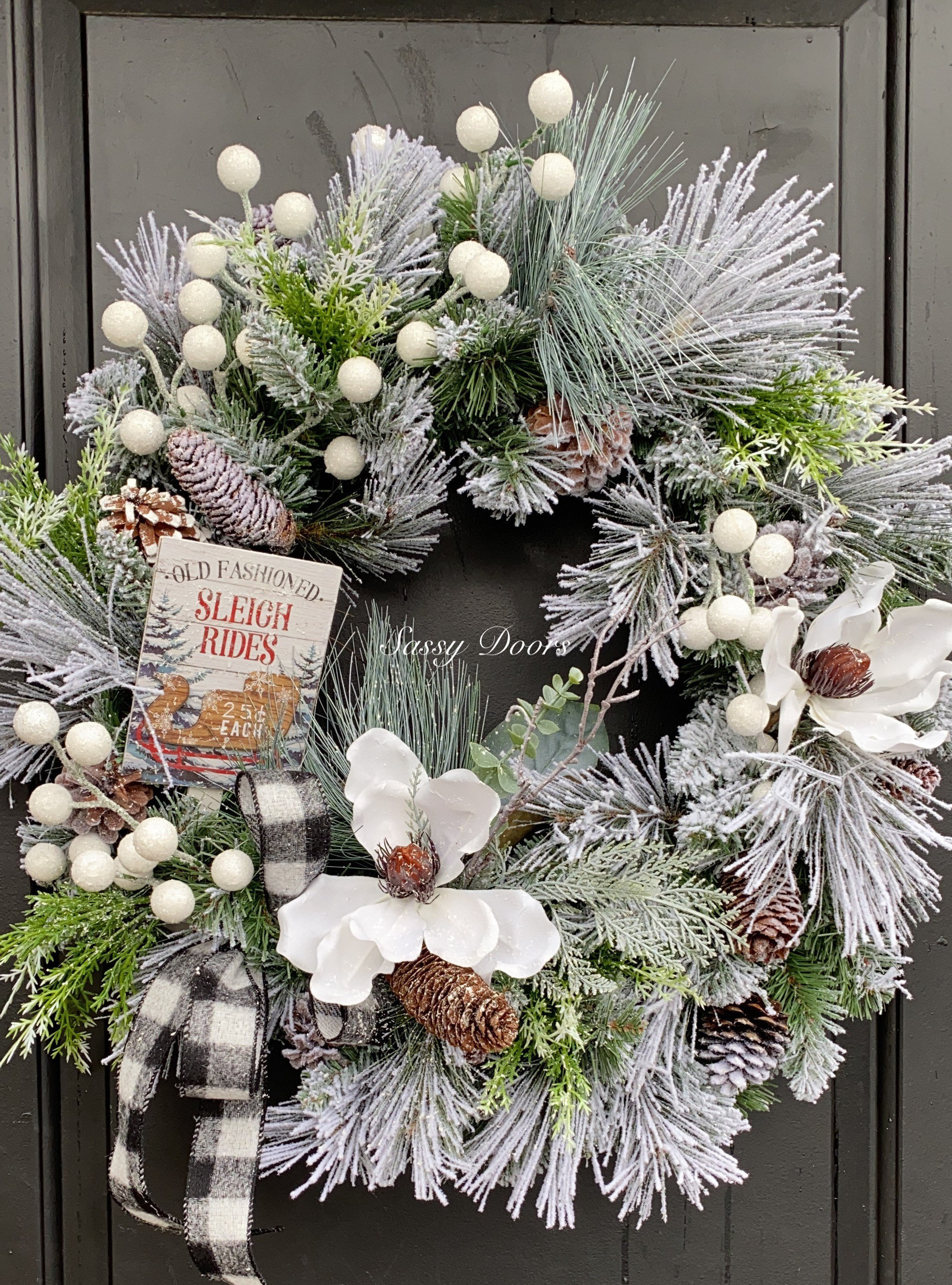 Winter Wreath,Snow Wreath, Winter Front Door Wreath, WinterWreath for