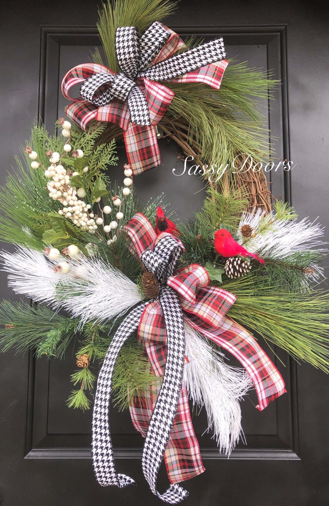 Red Cardinal Wreath, Woodland Wreath, Country Wreath, Winter Cardinal ...