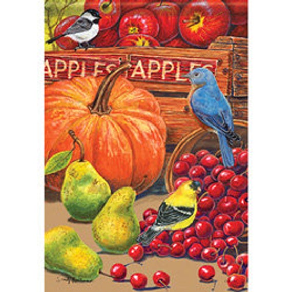 Farmhouse Fall Flag, Farmers Market Fall Flag, Apple Flag, Double Sided Flag, Pumpkin Fall Flag, Autumn Flag, Pumpkin Garden Flag,