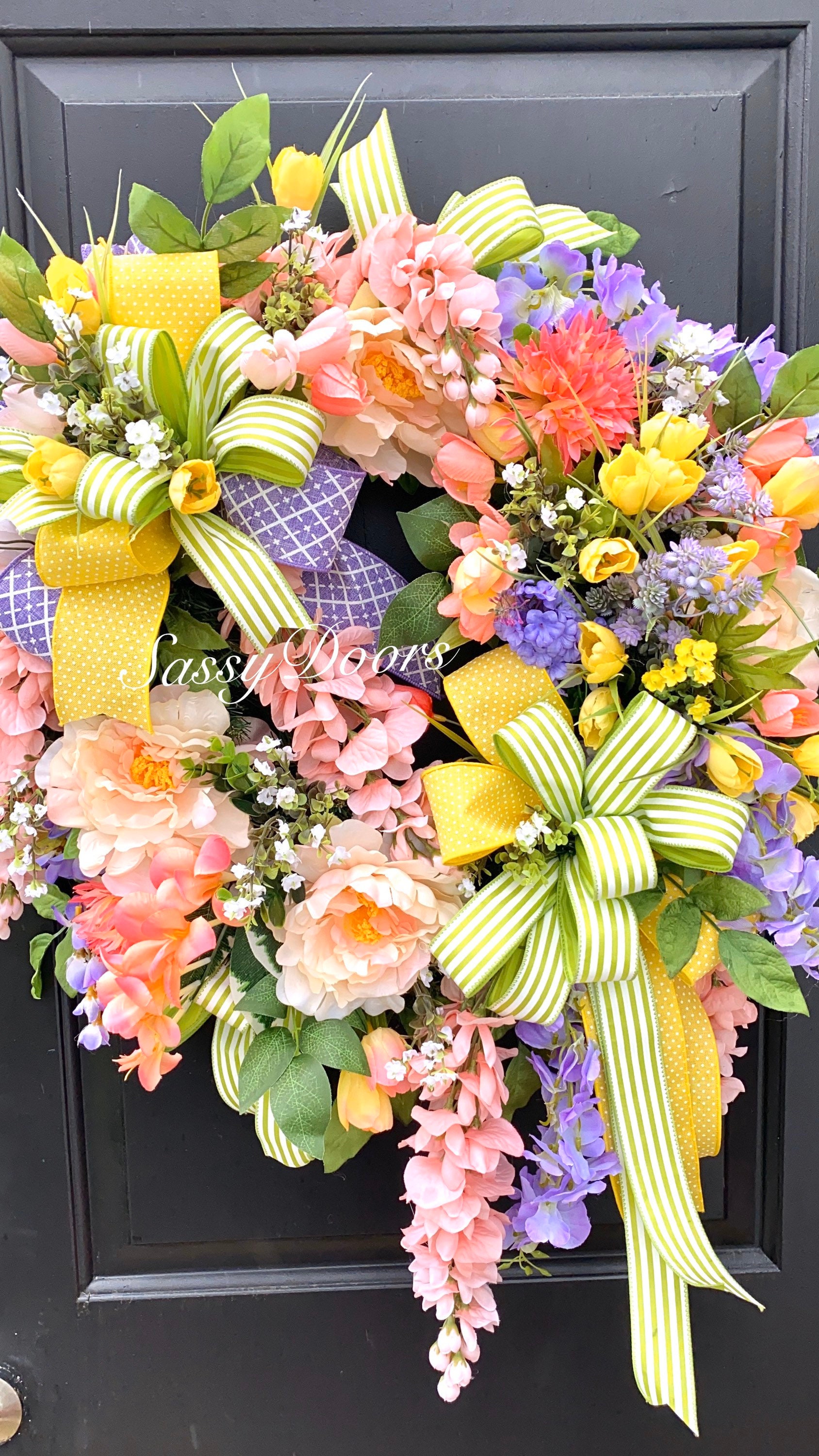 Spring Wreath, Mother’s Day Wreath, Sassy Doors Wreath,Spring Front