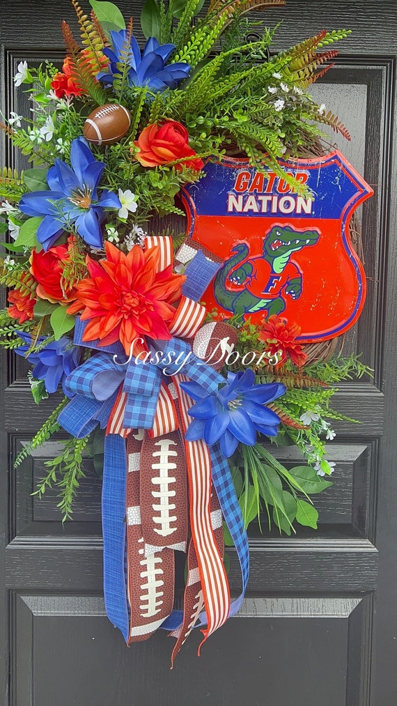 College Alumni Wreath, Florida Gators Wreath, -  Football Sports College Wreath- - College Wreath- Sports Wreath, Front Door Wreath
