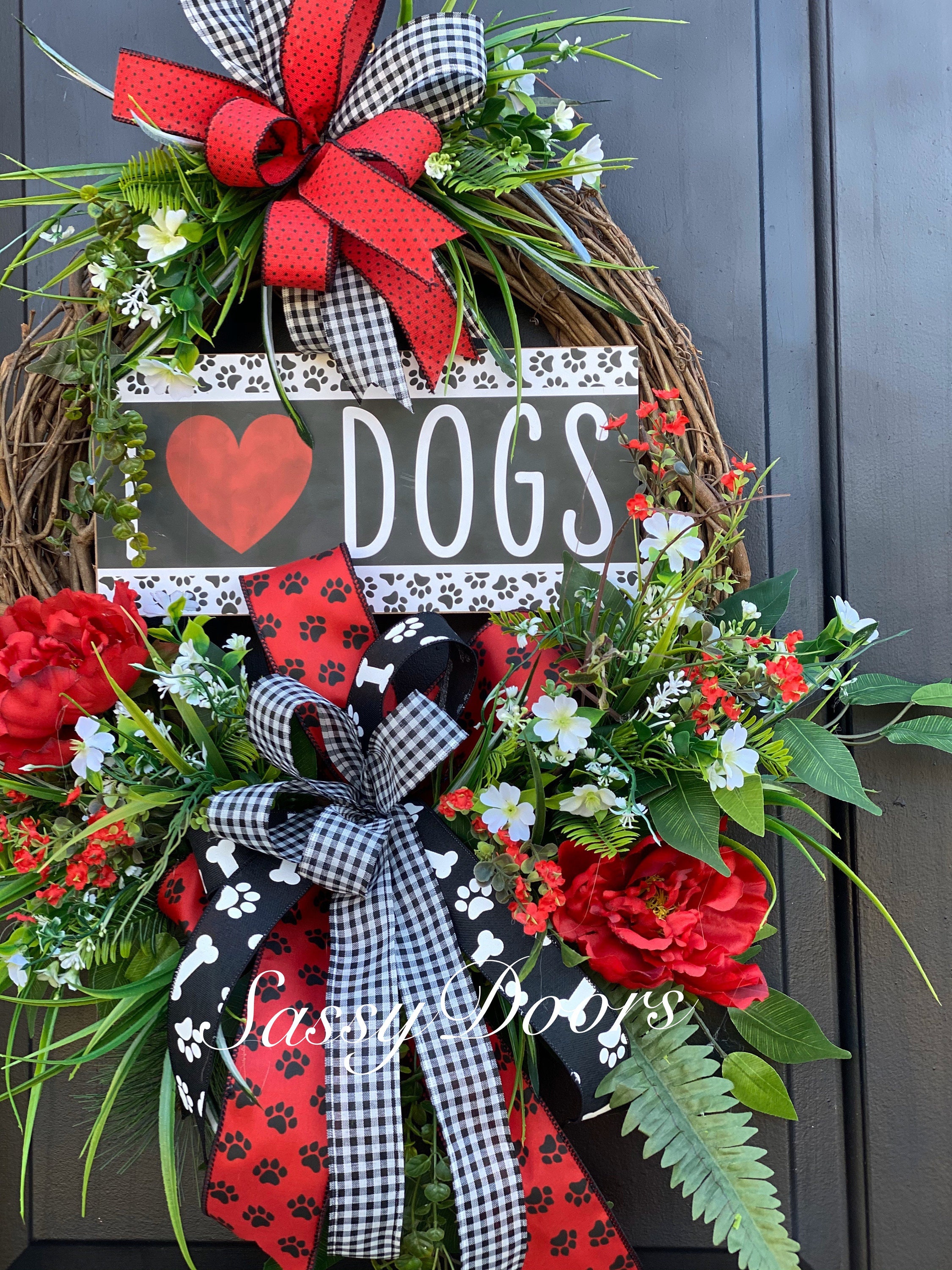 Everyday Wreath, Dog Rescue Wreath, Paw Print Wreath, Animal Lovers