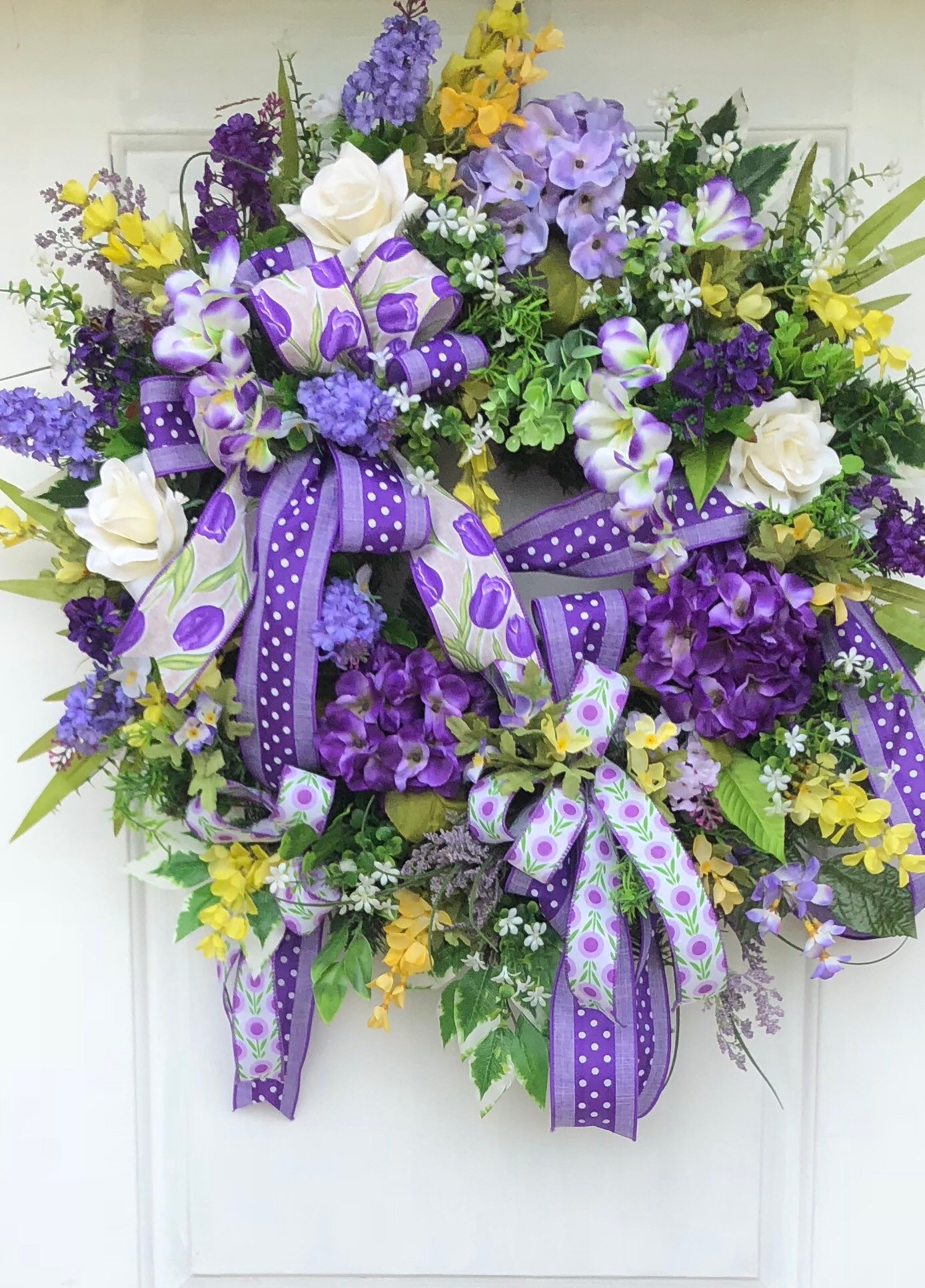 Summer Wreath, Hydrangea Wreath, Wisteria Wreath, Spring and Summer