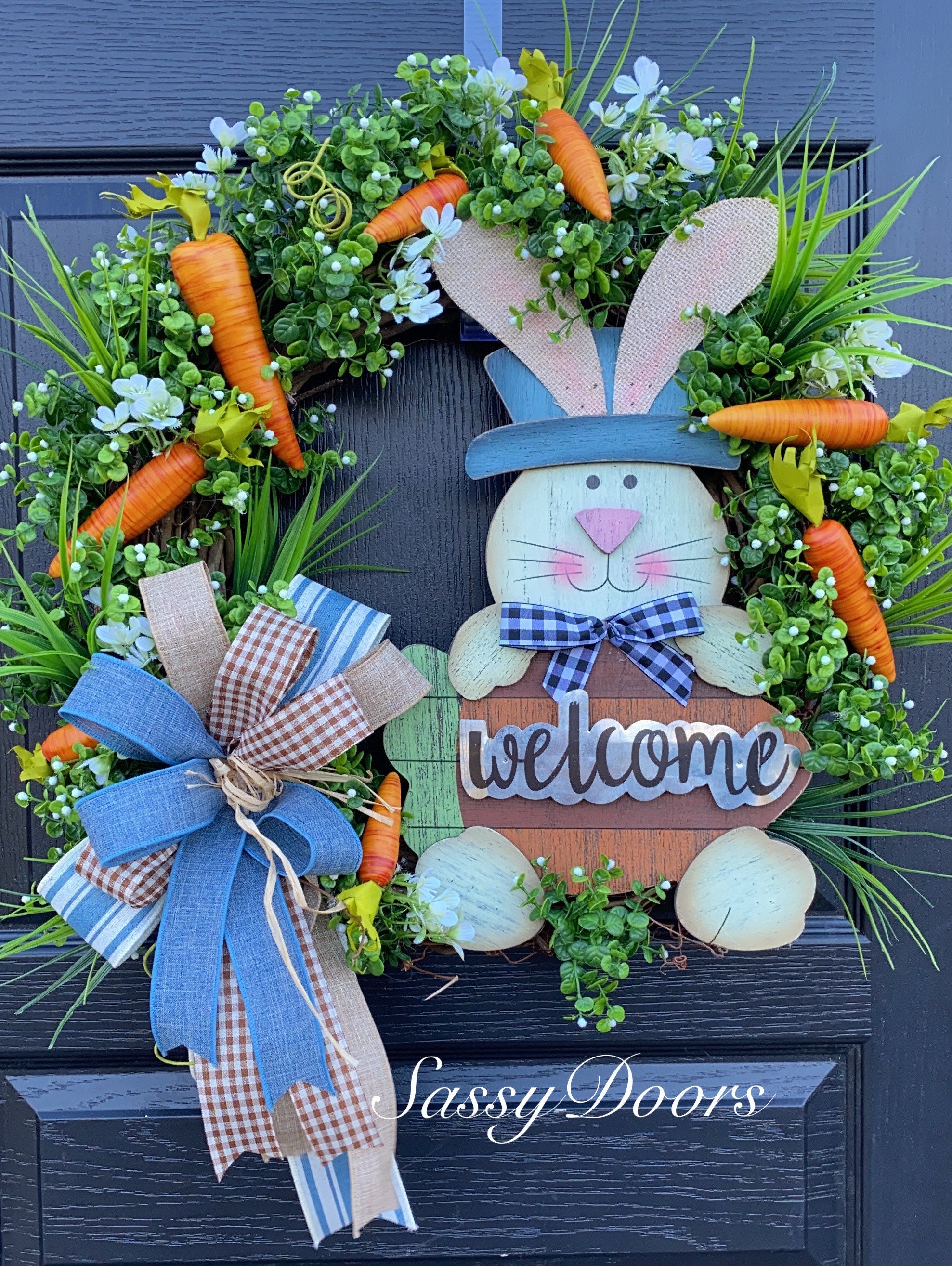 Easter Wreath, Carrot Wreath, Easter Bunny Wreath, Spring Wreath, Sassy