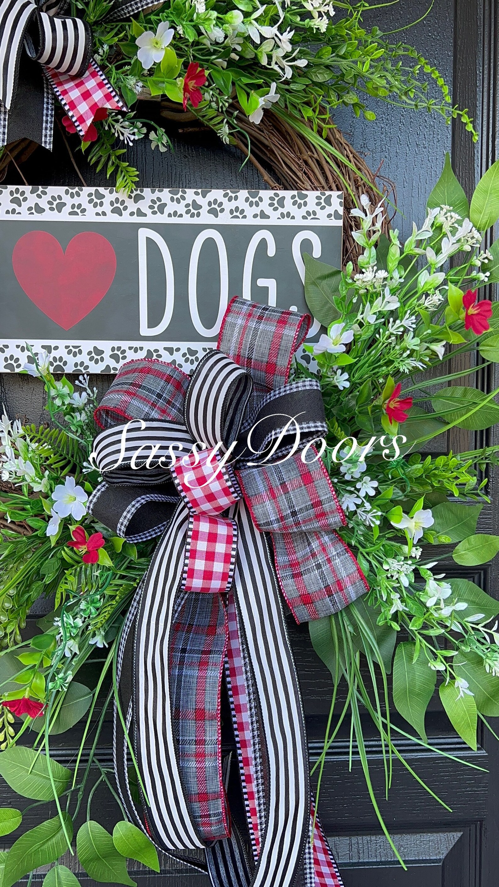 Dog Wreath Paw Print Wreath Animal Lovers Wreaths Front - Etsy