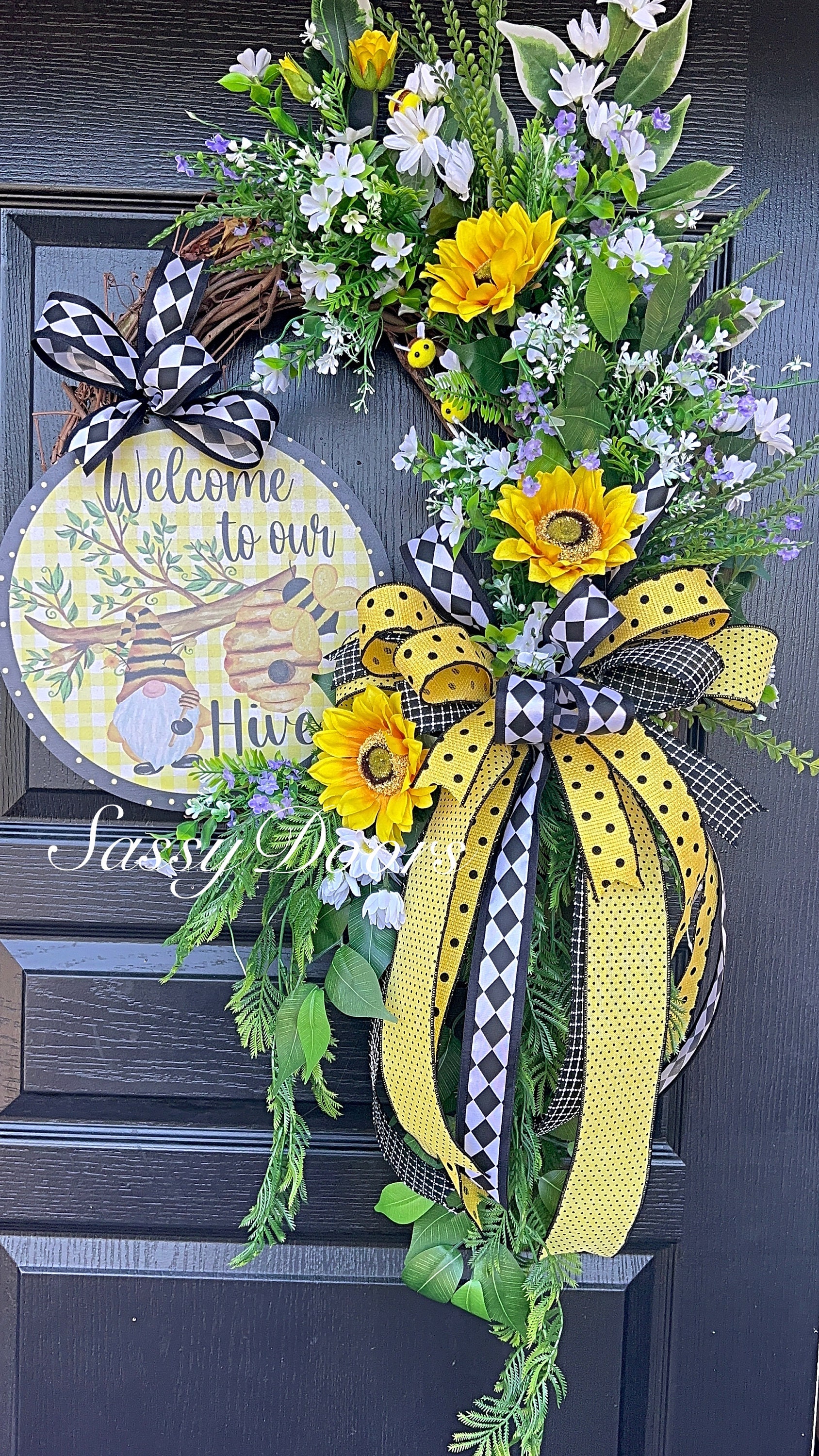 Bumble Bee Wreath, Summer Grapevine Wreath, Summer Wreath for Front ...