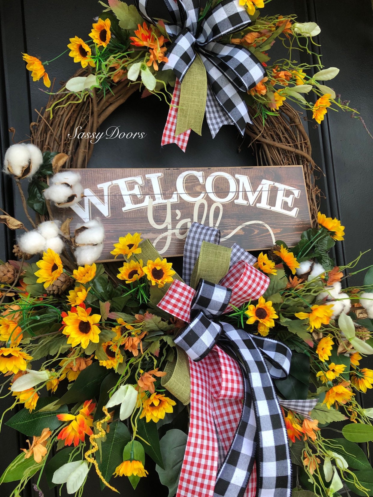 Sunflower Wreath, Sunflower Wreath, Summer Wreath, Front Door Wreath ...