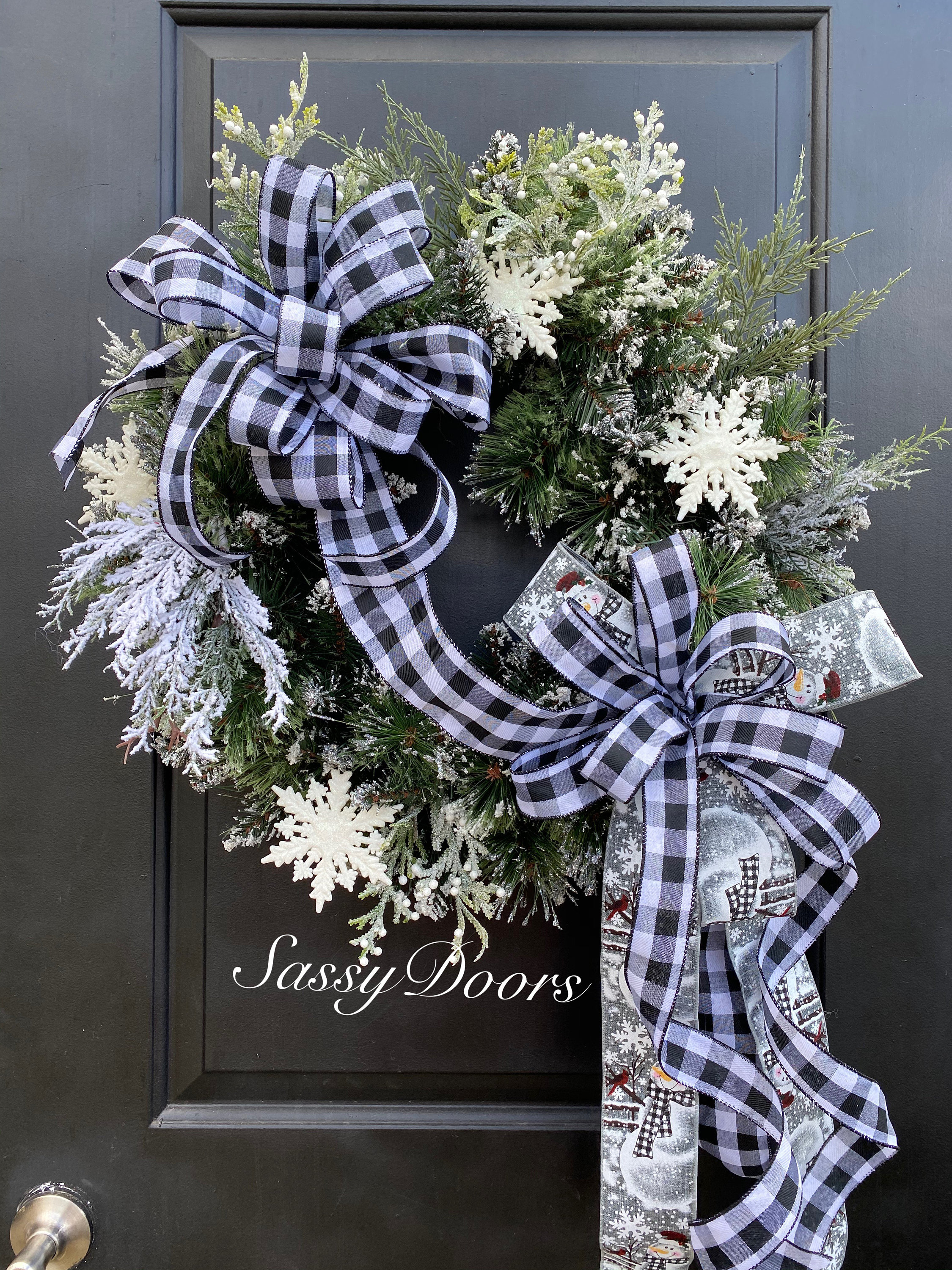 Winter Wreath Winter Front Door Wreath Buffalo Plaid Wreaths Sassy winter-wreath-winter-front-door-wreath-buffalo-plaid-wreaths-sassy