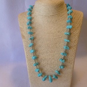 Genuine Blue Turquoise Nugget And Shell Heishi Bead Santa Domingo Style Necklace/Native American/Navajo/Southwestern/Handmade/Indian Jewelry