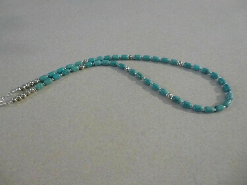 Turquoise And Silver Native American Navajo Southwestern Style NecklaceHandmadeBoho NecklaceIndian Jewelry