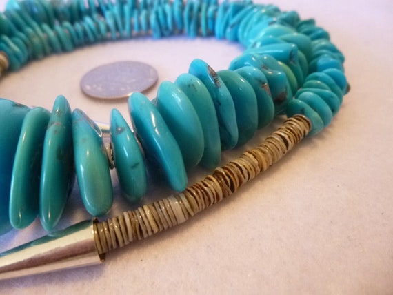 Vintage Genuine Turquoise And Sterling 925 Native… - image 4