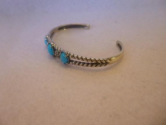 Genuine Turquoise And Sterling Native American Na… - image 4