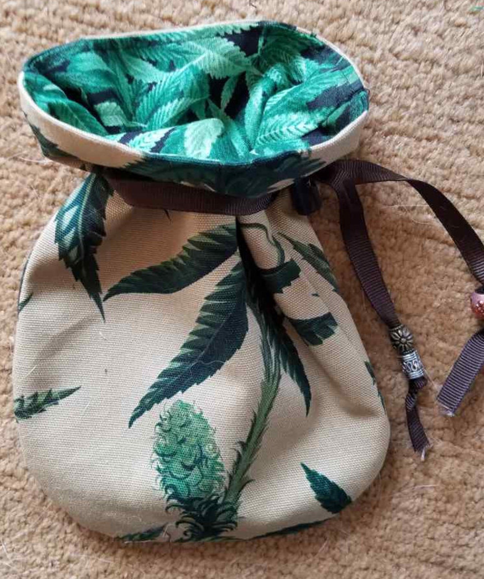 Cannabis Weed Pot Pouch w/drawstring lined | Etsy