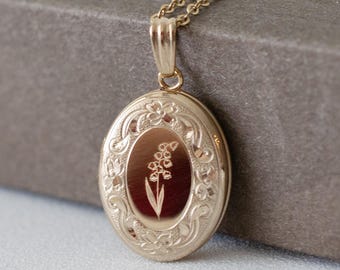 Collana con ciondolo a forma di mughetto, collana con fiore del mese di nascita, regalo di Natale, regalo di compleanno di maggio, regalo per lei, regalo personalizzato
