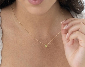 Peridot Necklace · Gifts for Her · Personalized Gifts · Bridesmaid Gifts · Gifts for Mom · Christmas Gifts · Birthstone Necklace · Mom Gift