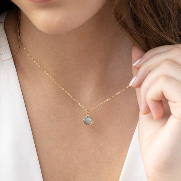 Labradorite Necklace • Labradorite Stone • Labradorite Jewelry • Birthstone Necklace • Christmas Gifts • Wife Gift • Sister Necklace