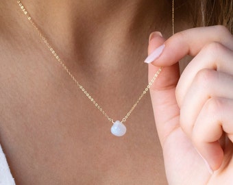 Moonstone Necklace • Rainbow Moonstone • Moonstone Jewelry • Necklace for Women • Christmas Gifts • June Birthstone Necklace