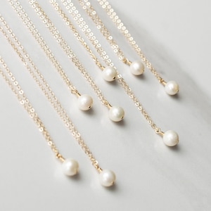 Pearl Necklace • Pearl Jewelry • Bridesmaid Necklace • Gold Necklace • Gold Filled Necklace • Minimalist Necklace • Christmas Gifts