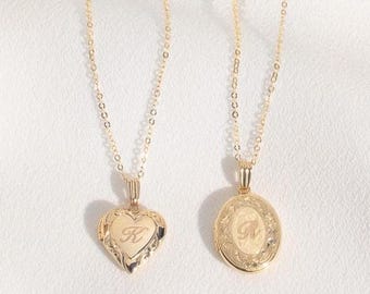 Initial Necklace, Locket Necklace, Gift for Her, Personalized Gift, Personalized Jewelry, Handmade Jewelry, Gift for Mom, Gift for Women