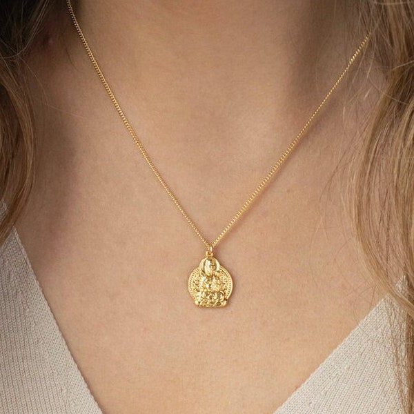 Buddha Necklace • Buddhism Necklace • Buddha Statue Necklace • Buddha Pendant • Gift for Her • Meditation Jewelry • Statement Necklace