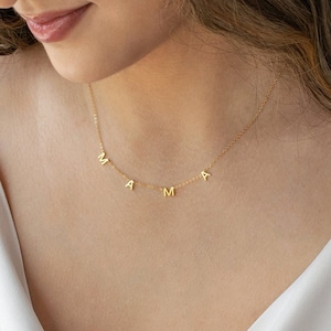 Collar de mamá • Regalos para mamá • Collar con inicial • Regalo de mamá • Collar de mamá • Collar de letras • Regalos de Navidad • Joyería personalizada