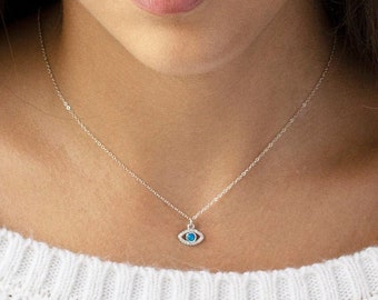 Evil Eye Necklace • Opal Necklace • Hamsa Necklace • Evil Eye Jewelry • Diamond Necklace • Best Friend Necklace • Cluster Necklace