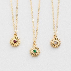 Sie sind mein Sonnenschein • Sonne Halskette • Vater Tochter Geschenk • Smaragd Halskette • Rubin Halskette • Abschlussgeschenk • Schwester Geschenk•Geschenk für Mama