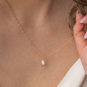 Opal Necklace, Christmas Gifts, Necklaces for Women, Graduation Gift, Minimalist Necklace, Opal Jewelry, Best Friend Necklace, Sister Gift image 3