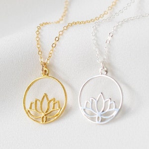 Lotus Necklace Flower Necklace Encouragement Gift College Student Gift Flower Girl Proposal Buddha Necklace Christmas Gifts image 2