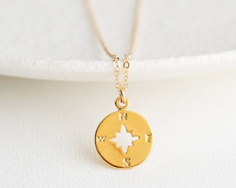 Compass Necklace • Travel Gifts • Graduation Gift • Best Friend Gift • Sister Gift • Simple Necklace • Friendship Necklace