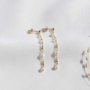Pearl Earrings • Pearl Drop Earrings • Gold Earrings • Dangle Earrings • Bridal Earrings • Stud Earrings • Bridesmaid Gifts • Gifts for Mom