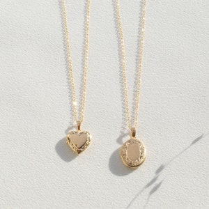 Gegraveerde medaillonketting • Hartmedaillon • Gouden medaillon • Gepersonaliseerde sieraden • Gepersonaliseerde cadeaus • Kerstcadeaus • Kettingen voor vrouwen