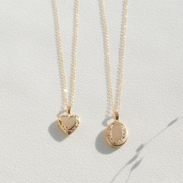 Engraved Locket Necklace • Heart Locket • Gold Locket • Personalized Jewelry • Personalized Gifts • Christmas Gifts • Necklaces for Women