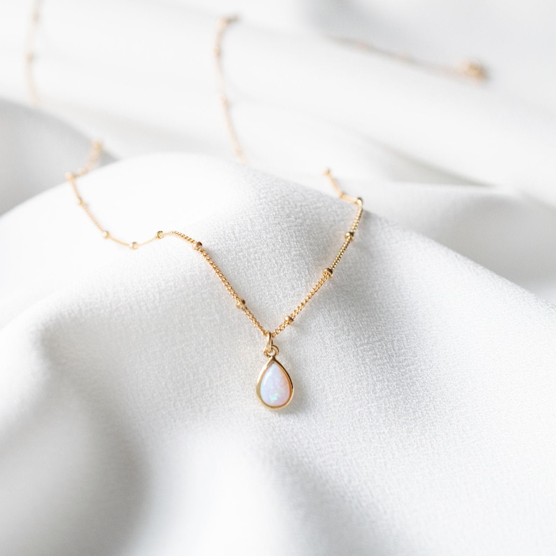 Opal Necklace, Christmas Gifts, Necklaces for Women, Graduation Gift, Minimalist Necklace, Opal Jewelry, Best Friend Necklace, Sister Gift image 9