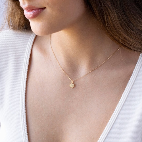 Star of David Necklace • Diamond Necklace • Cluster Necklace • Jewish Jewelry • Jewish Star Necklace • Jewish Necklace • Judaism Jewelry