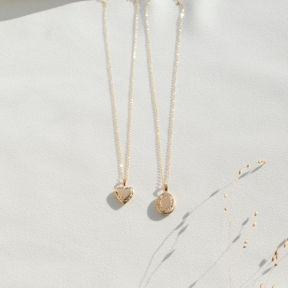 Collana con medaglione a forma di cuore personalizzato con foto – & Co