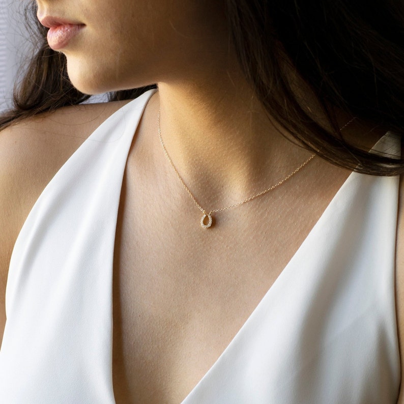 Sterling Silver Minimalist Topaz Necklace \u2022 Delicate Topaz Pendant \u2022 Dainty Silver Necklace \u2022 Thin Silver Necklace \u2022 Charm Necklace