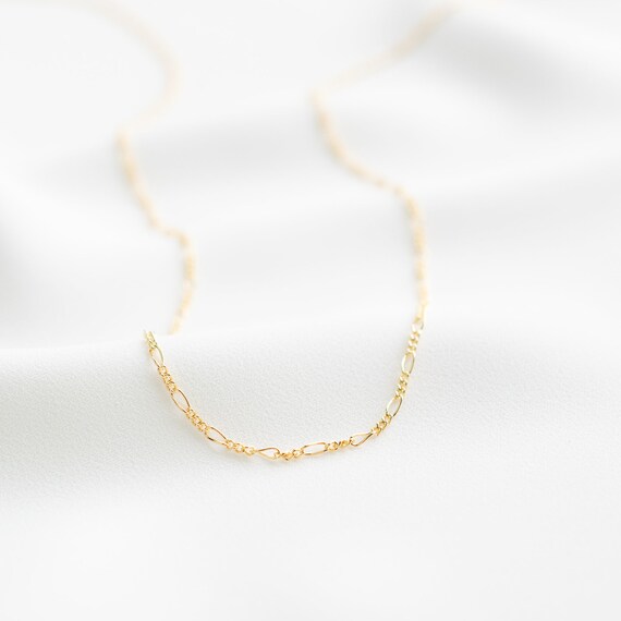 Baby Figaro Link Necklace Simple Gold 